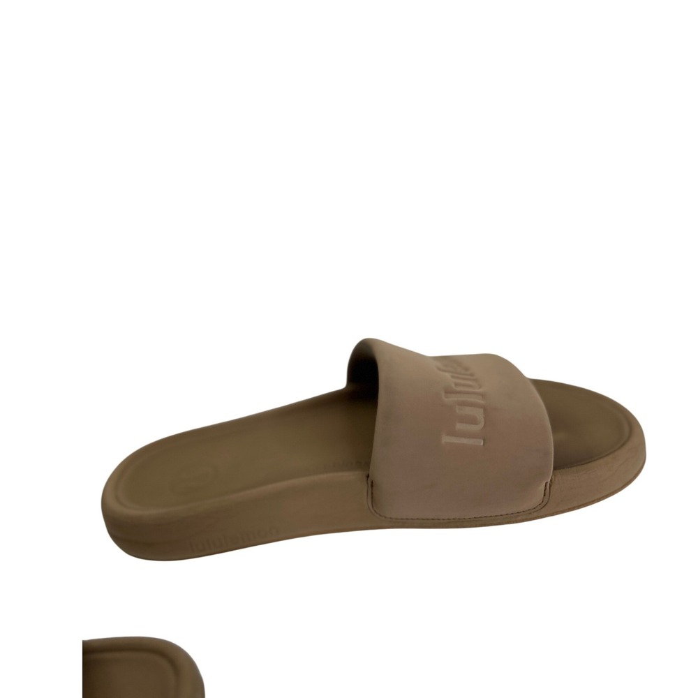 Lululemon Restfeel Graphic Logo Slide Sandals Beech Wood Size 7 - Picture 4 of 7